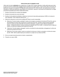 DSHS Formulario 05-246 Notificacion De Accion Excepcion a La Regla (Excluyendo Afh) - Washington (Spanish), Page 2
