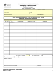 Document preview: DSHS Form 06-177 Residential Training Roster/Reimbursement - Washington