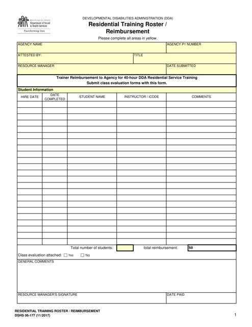 DSHS Form 06-177  Printable Pdf