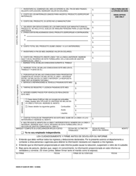 DSHS Formulario 07-042B Informe De Ingresos Por Empleo Independiente - Washington (Spanish), Page 2