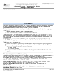 DSHS Form 07-097 Individual Provider Planned Action Notice Training/Certification (Home and Community Services) - Washington