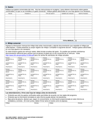 DSHS Formulario 07-098 Empleo Por Cuenta Propia Hoja De Trabajo De Gastos Y Ventas Mensuales - Washington (Spanish), Page 2