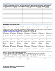 DSHS Form 07-098 Self Employment Monthly Sales and Expense Worksheet - Washington (Vietnamese), Page 2