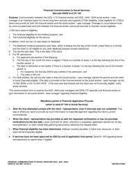 Document preview: Instructions for DSHS Form 07-104 Financial Communication to Social Services - Washington