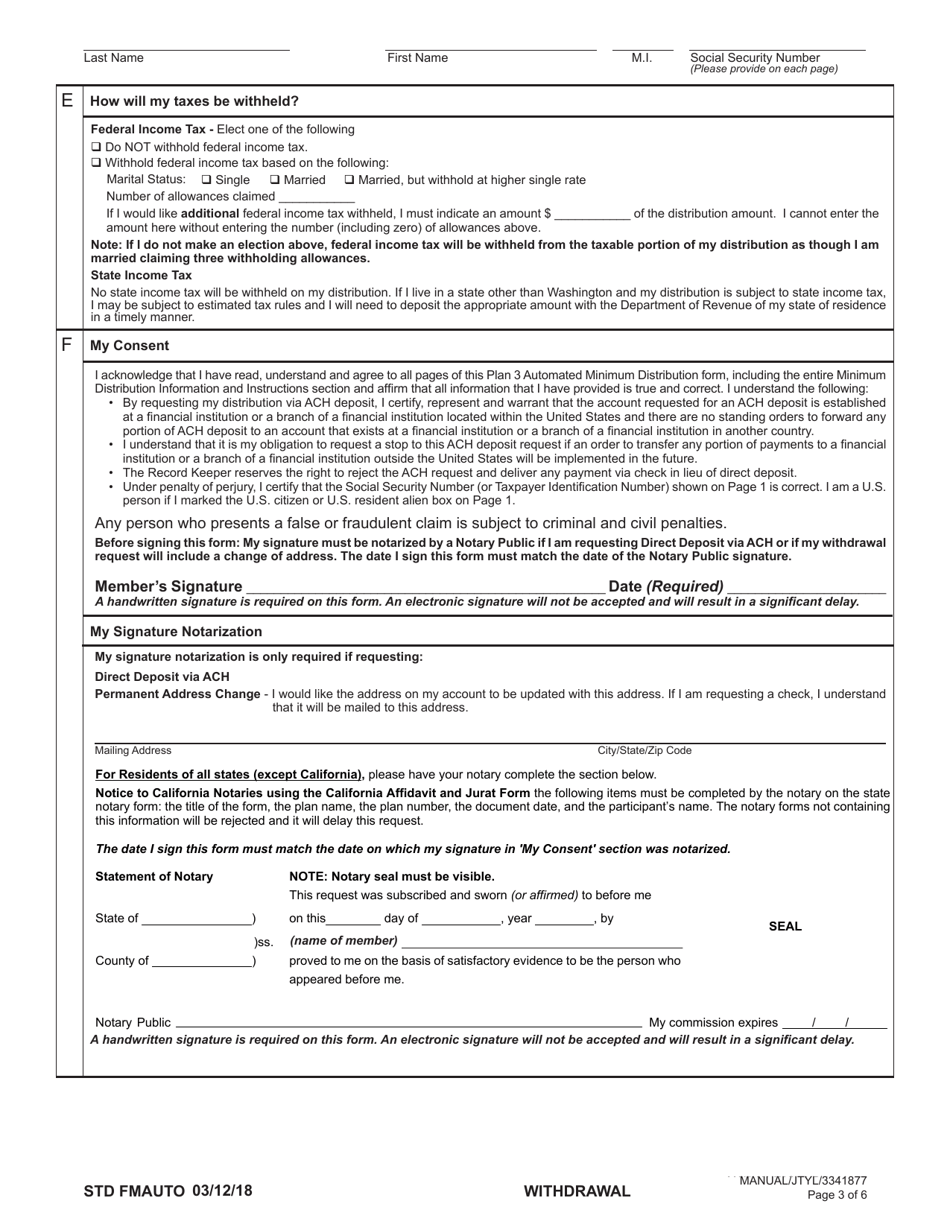 Form STD FMAUTO Plan 3 Automated Minimum Distribution - Washington, Page 3