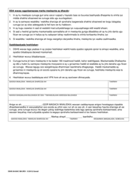 DSHS Form 09-004C Voluntary Placement Agreement for Child or Youth With Developmental Disabilities - Washington (Somali), Page 2