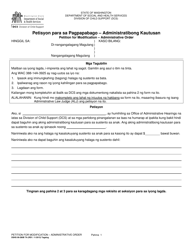 Document preview: DSHS Form 09-280B Petition for Modification - Administrative Order - Washington (Tagalog)