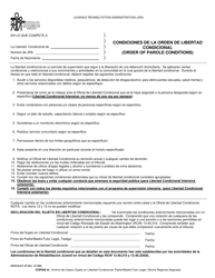 Document preview: DSHS Formulario 09-341 Condiciones De La Orden De Libertad Condicional (Administracion De Rehabilitacion Juvenil) - Washington (Spanish)