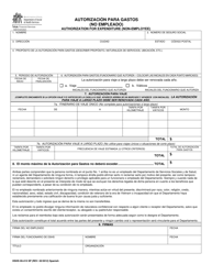 DSHS Formulario 09-415 Autorizacion Para Gastos (No Empleado) - Washington (Spanish)