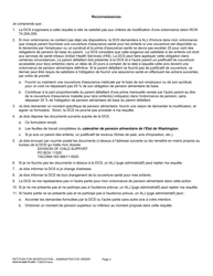 DSHS Form 09-280B Petition for Modification - Administrative Order - Washington (French), Page 2
