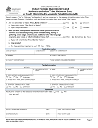 Document preview: DSHS Form 09-539A Indian Heritage Questionnaire and Notice to an Indian Tribe, Nation or Band of Youth Committed to Juvenile Rehabilitation (Jr) - Washington