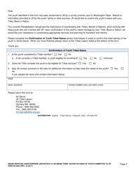 DSHS Form 09-539A Indian Heritage Questionnaire and Notice to an Indian Tribe, Nation or Band of Youth Committed to Juvenile Rehabilitation (Jr) - Washington, Page 2