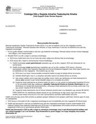 DSHS Form 09-741 Child Support Order Review Request - Washington (Somali)