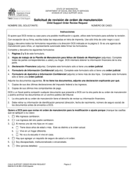 DSHS Formulario 09-741 Solicitud De Revision De Orden De Manutencion - Washington (Spanish), Page 2