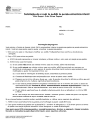 DSHS Form 09-741 Child Support Order Review Request - Washington (Portuguese)