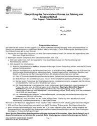 DSHS Form 09-741 Child Support Order Review Request - Washington (German)