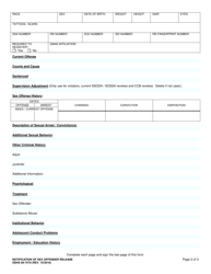 DSHS Form 09-747A Notification of Sex Offender Release - Washington, Page 2