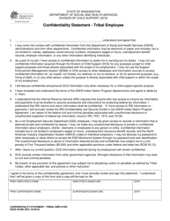 Document preview: DSHS Form 09-989 Confidentiality Statement - Tribal Employee - Washington