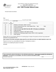 Document preview: DSHS Form 10-232A Afh/ARC Provider Referral Letter - Washington