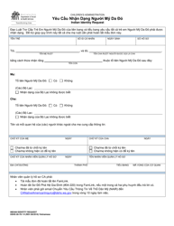 Document preview: DSHS Form 09-761 Indian Identity Request - Washington (Vietnamese)