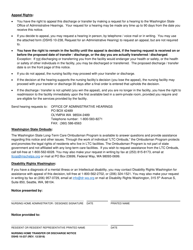 DSHS Form 10-237 Nursing Home Transfer or Discharge Notice - Washington, Page 2