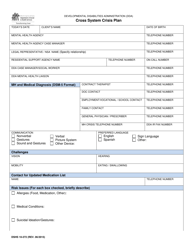 Document preview: DSHS Form 10-272 Cross System Crisis Plan - Washington