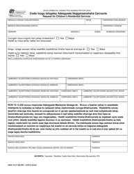 Document preview: DSHS Form 10-277 Request for Children's Residential Services - Washington (Somali)