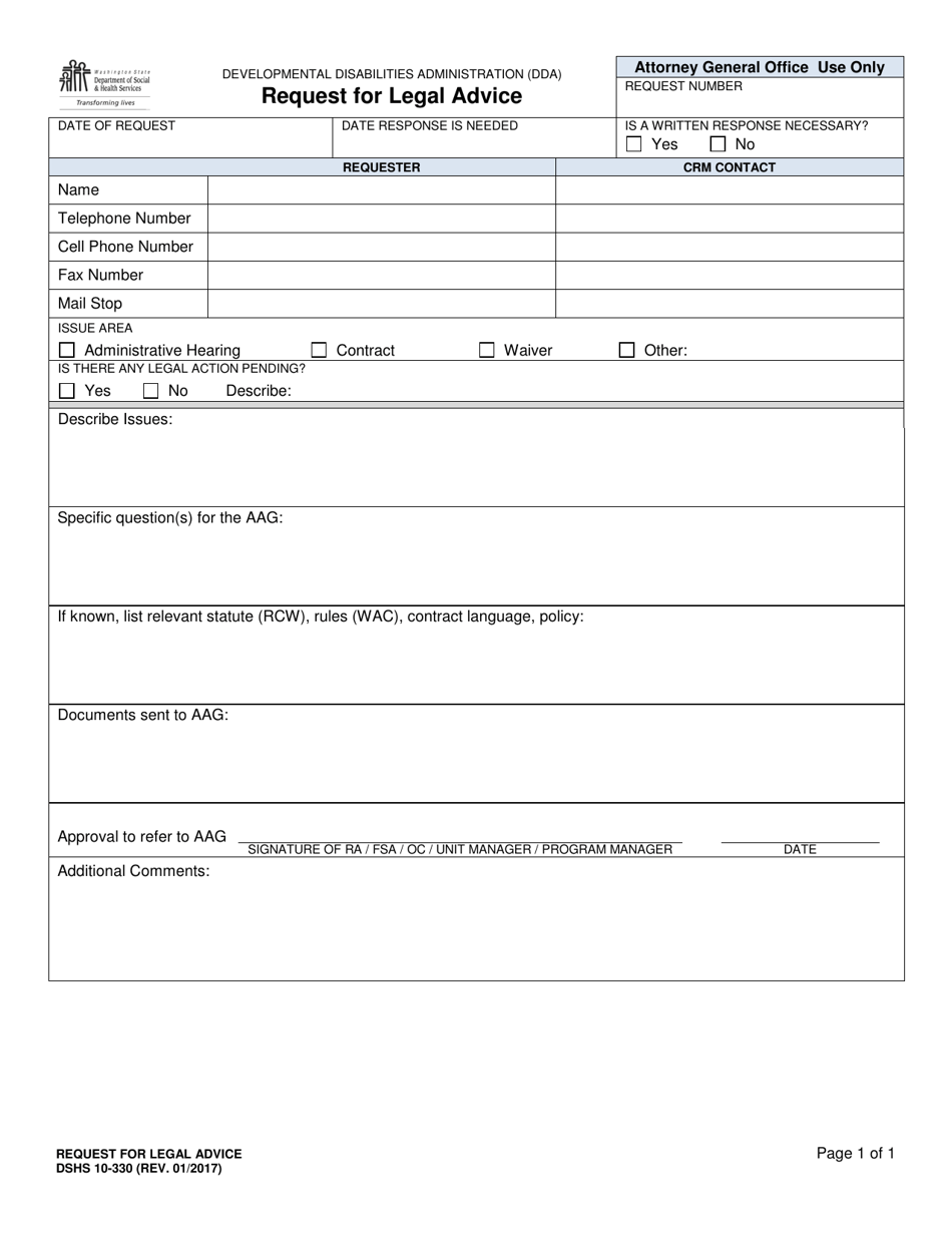 DSHS Form 10-330 - Fill Out, Sign Online and Download Printable PDF ...