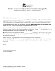 DSHS Formulario 10-353 Solicitud De Documentacion Por Trastorno Medico O Discapacidad - Washington (Spanish)