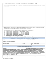 DSHS Formulario 10-353 Solicitud De Documentacion Por Trastorno Medico O Discapacidad - Washington (Spanish), Page 4