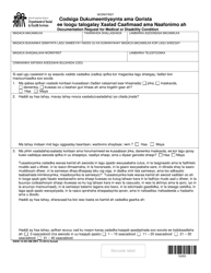 DSHS Form 10-353 Documentation Request for Medical or Disability Condition - Washington (Somali), Page 2