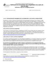 Document preview: DSHS Formulario 10-377 Notificacion De Vencimiento De La Elegibilidad a Los Cuatro (4) Anos De Edad - Washington (Spanish)