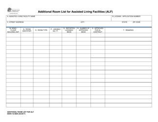 Document preview: DSHS Form 10-389A Additional Room List for Assisted Living Facilities (Alf) - Washington
