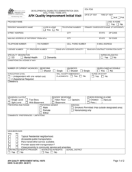 Document preview: DSHS Form 10-422 Adult Family Home (Afh) Quality Improvement Initial Visit - Washington