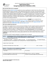Document preview: DSHS Form 10-417 Adult Family Home Caregiver Experience Attestation (Cea) - Washington