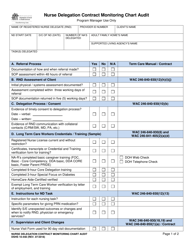 DSHS Form 10-448 Nurse Delegation Contract Monitoring Chart Audit - Washington