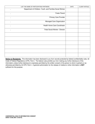 DSHS Form 10-489 Confidential Health Information Consent Agreement - Washington, Page 2