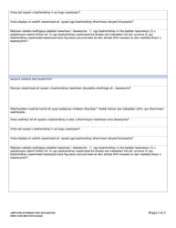 DSHS Form 10-505 Limitation Extension Task Explanation - Washington (Somali), Page 2