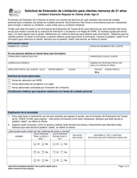 Document preview: DSHS Formulario 10-504 Solicitud De Extension De Limitacion Para Clientes Menores De 21 Anos - Washington (Spanish)