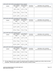 DSHS Formulario 10-504 Solicitud De Extension De Limitacion Para Clientes Menores De 21 Anos - Washington (Spanish), Page 2