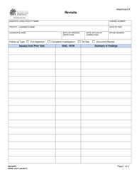 DSHS Form 10-557 Attachment R Revisits - Washington