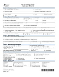 DSHS Form 10-570 Intake and Referral - Washington