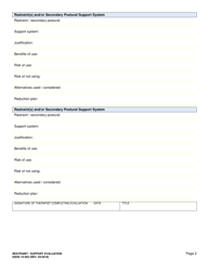DSHS Form 10-593 Restraint/Support Evaluation - Washington, Page 2