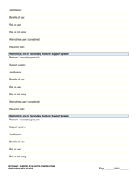 DSHS Form 10-593A Restraint/Support Evaluation Continuation - Washington, Page 2