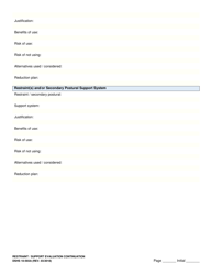 DSHS Form 10-593A Restraint/Support Evaluation Continuation - Washington, Page 4
