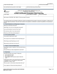 Document preview: DSHS Form 10-614 Attachment D Ccrss Certification Evaluation Client Interview - Certified Community Residential Services and Supports - Washington