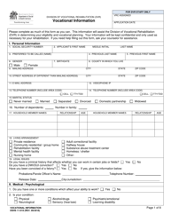 DSHS Form 11-019 Vocational Information - Washington