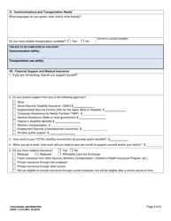 DSHS Form 11-019 Vocational Information - Washington, Page 6