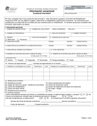 DSHS Formulario 11-019 Informacion Vocacional ( Division De Rehabilitacion Vocacional) - Washington (Spanish)