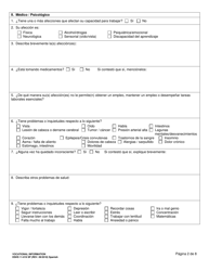 DSHS Formulario 11-019 Informacion Vocacional ( Division De Rehabilitacion Vocacional) - Washington (Spanish), Page 2
